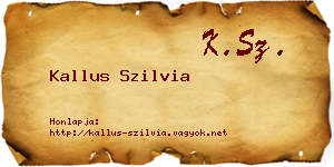 Kallus Szilvia névjegykártya