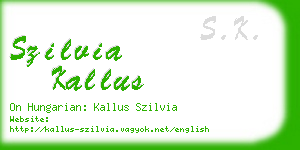 szilvia kallus business card